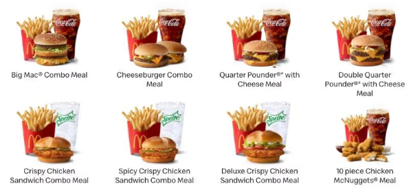 Mcdonalds Lunch Combo Meals USA