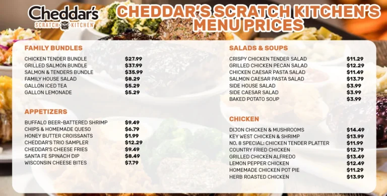Cheddar’s Menu & Prices In USA 2024