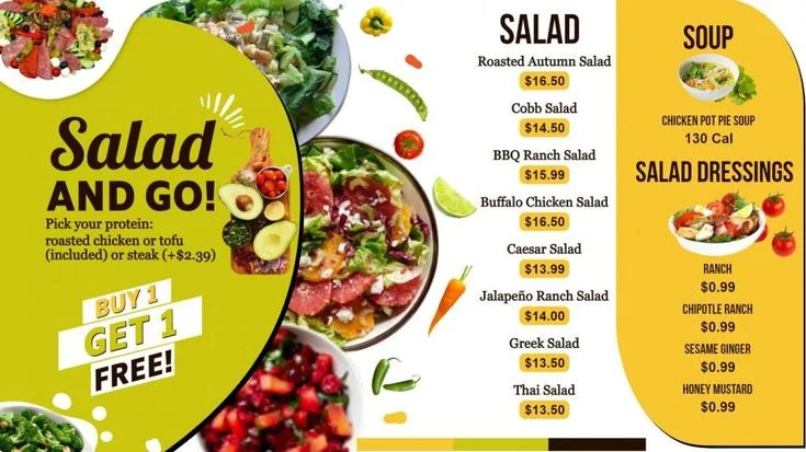 Salad And Go Menu USA