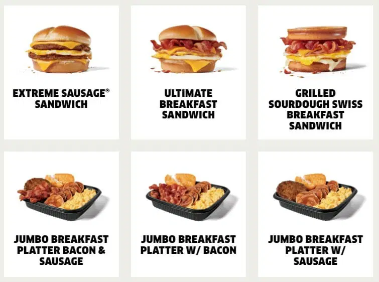 breakfast combo jack in the box menu USA