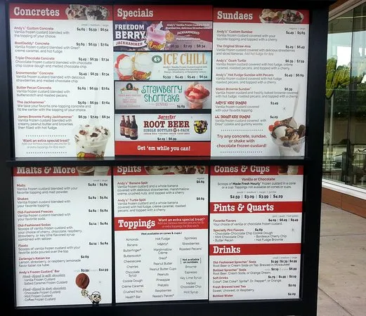 Andy’s Frozen Custard Menu & Prices In USA