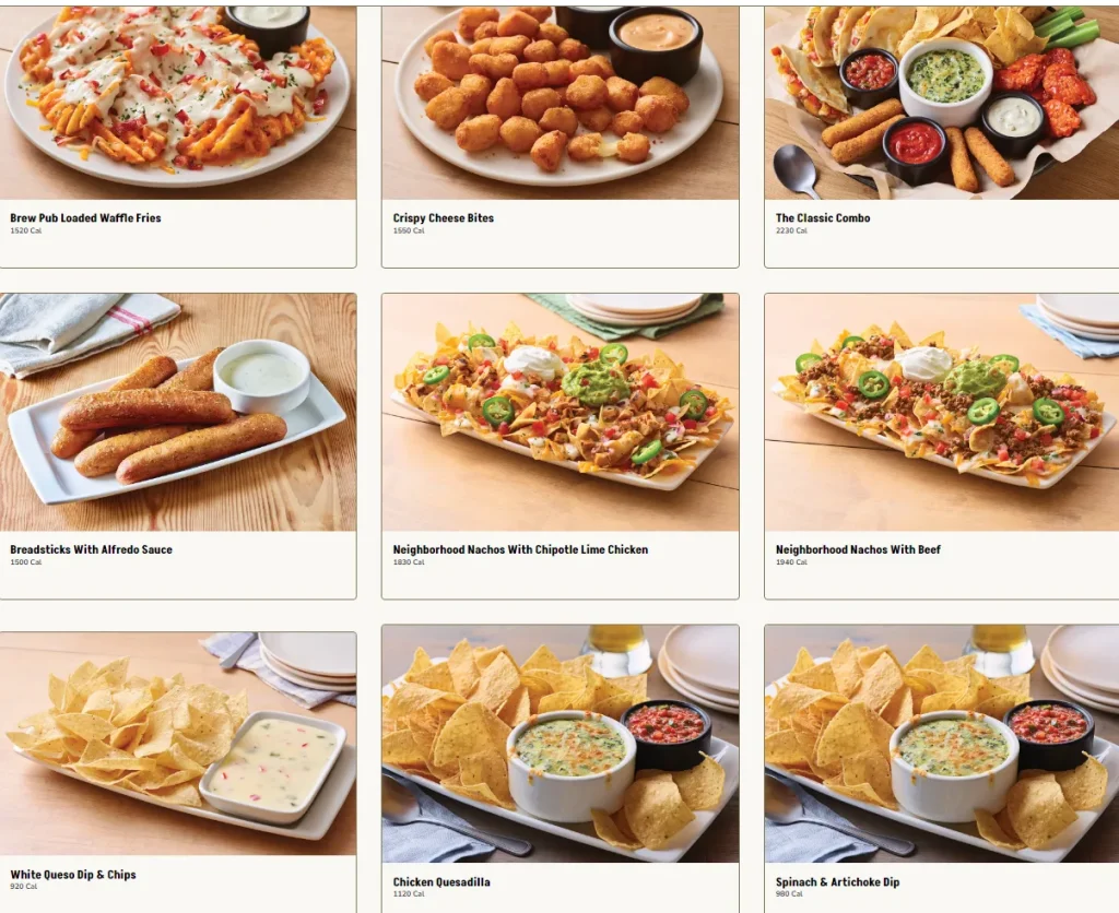 Applebee's Appetizers Menu