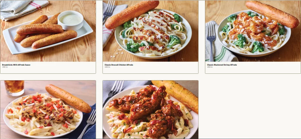 Applebee's pasta menu USA