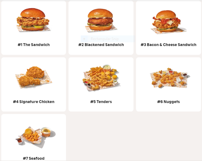 Combos of popeyes menu USA