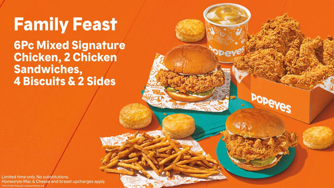 Family Meals of popeyes menu USA