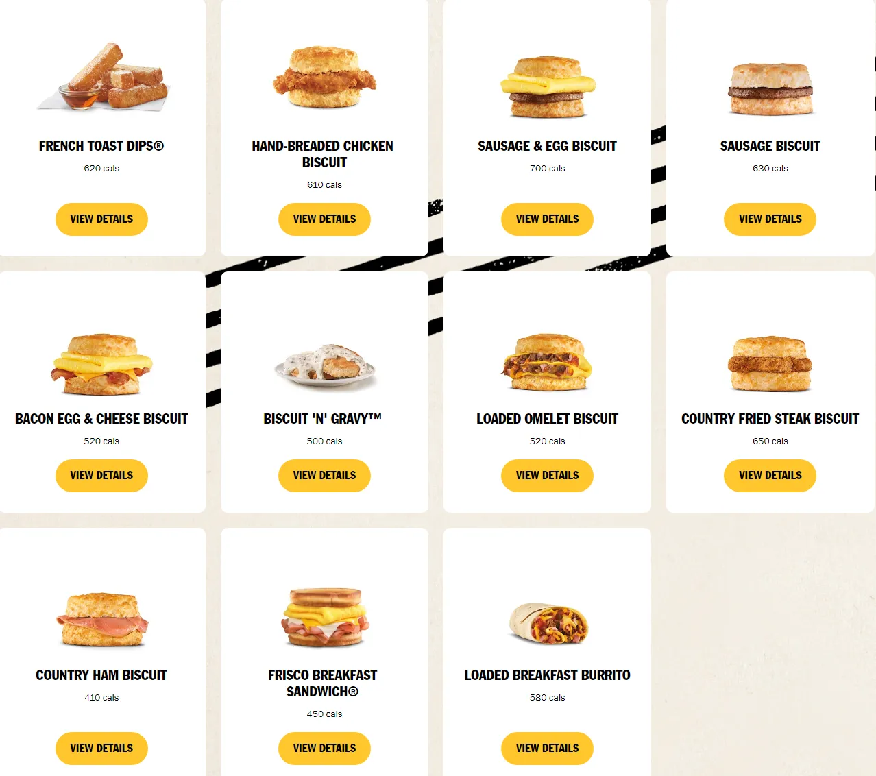 Hardees Biscuits & Other Favorites menu