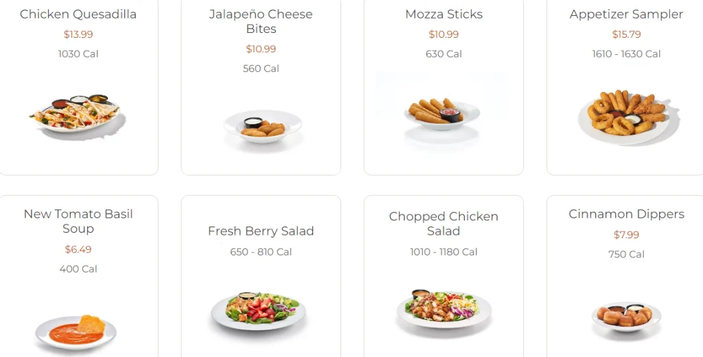 IHop App & Salad Menu