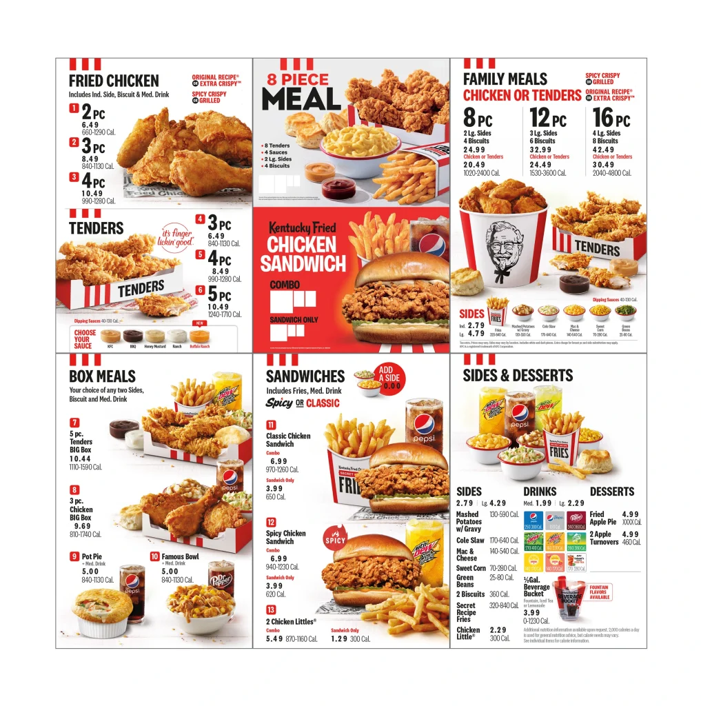 kfc Menu USA & Updated Prices 2024 Latest Restaurant Menus with