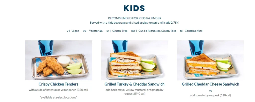 Kid’s Menu