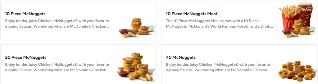 Mcdonalds Popular Dinner Items