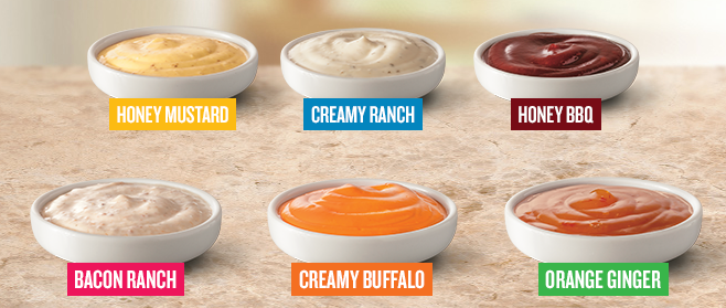 Sauces of KFC menu USA