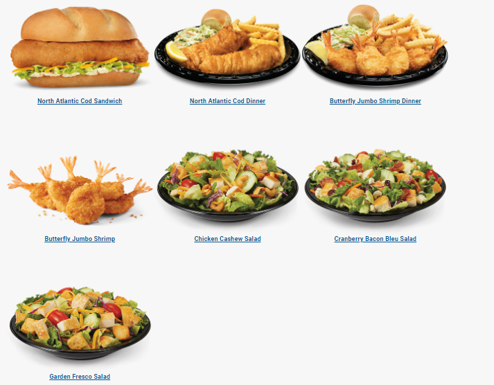 Seafood and salads of culvers menu USA