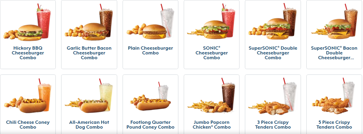 Sonic combo Menu USA