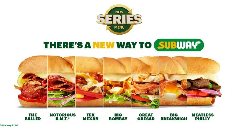 Subway® Series menu USA