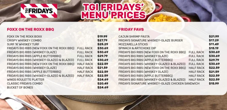 Tgi Fridays Menu USA