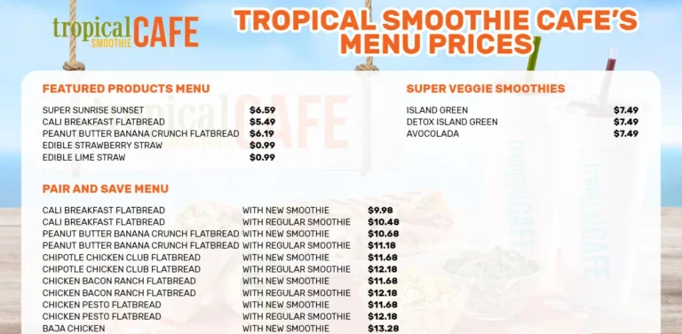 Tropical Smoothie Cafe Menu USA