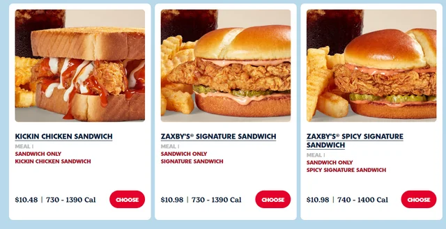 Zaxby's Sandwich Mealz USA