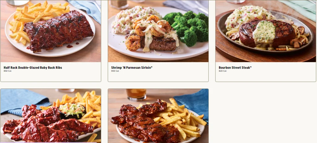 applebee's steak & Ribs menu USA