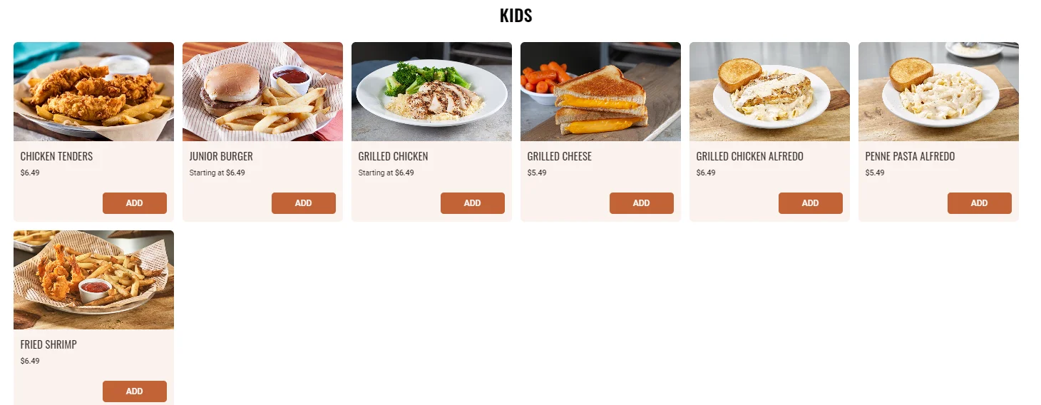 cheddars kids menu