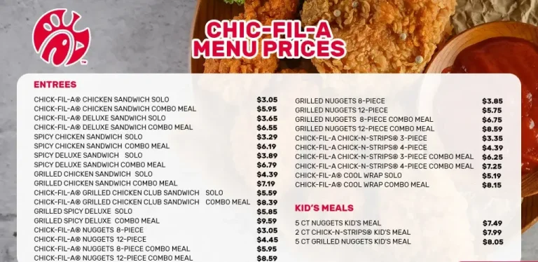 chick-fil-A menu price in USA