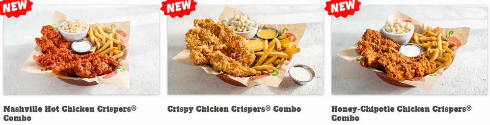 chicken crisper chilis menu USA