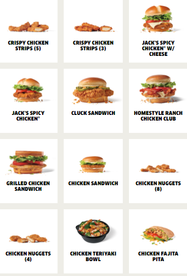 Breakfast of jack in the box menu USA