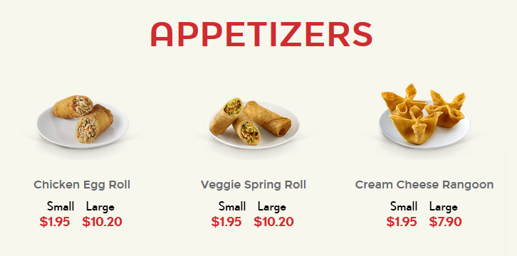 panda express Appetizers and More