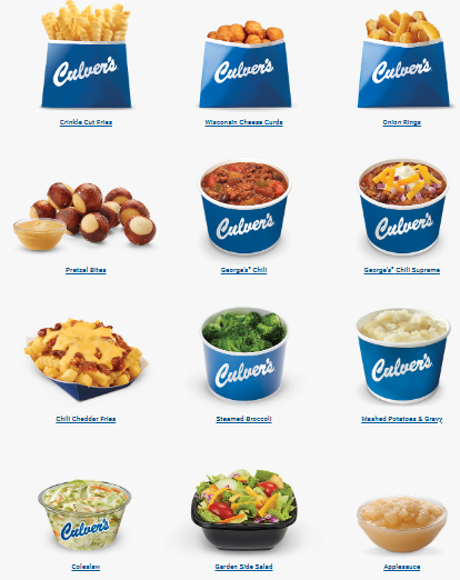 sides of culvers menu USA