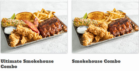 smokehouse combos chilis menu USA