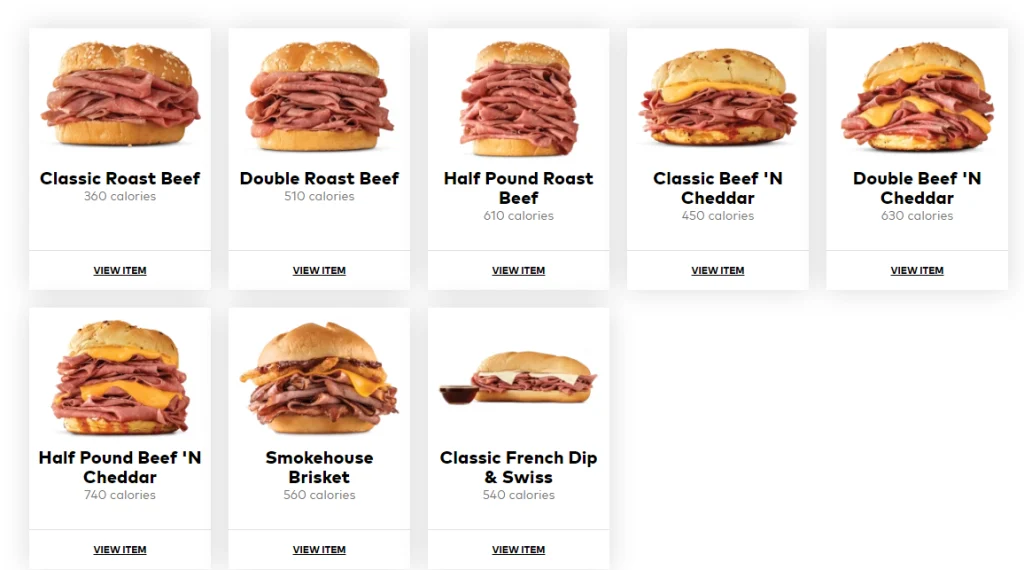 Arbys Slow Roasted Beef