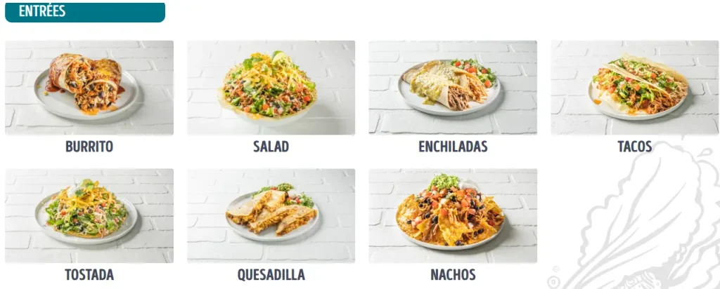 Cafe Rio Entrees menu