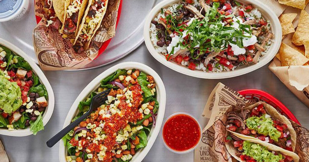 Entrees of chipotle menu USA