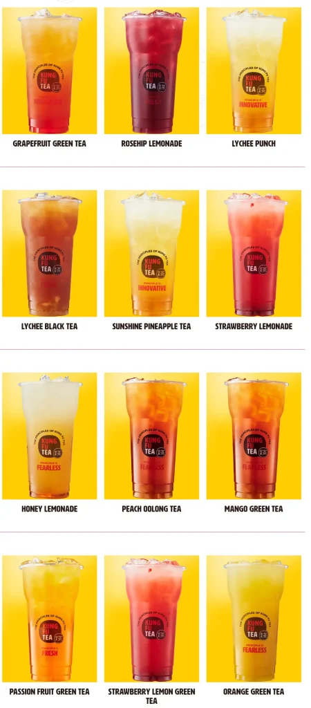 Kung Fu Tea  punch menu