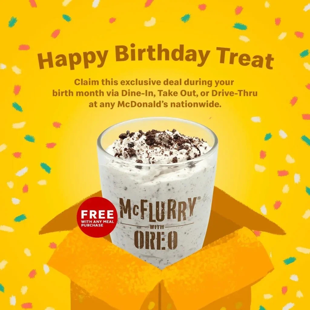 Mcdonalds  Birthday Reward