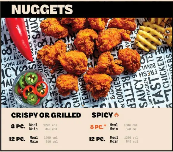 PDQ Nuggets Menu USA