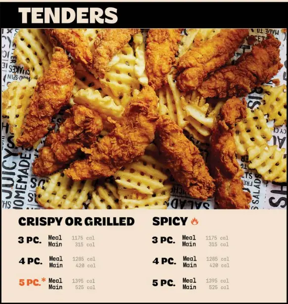 PDQ Tenders menu