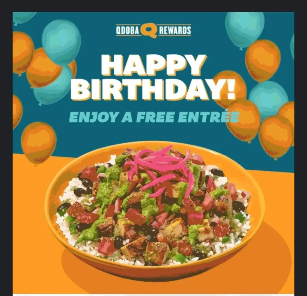 Qdoba Free Birthday Meals Reward