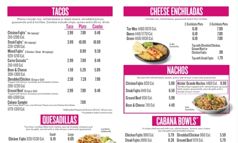 Cabana Plates Archives - Latest Restaurant Menus with Updated Prices in USA