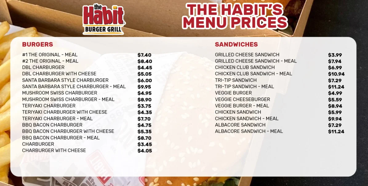 The Habit Burger Grill Menu USA & Updated Prices 2025