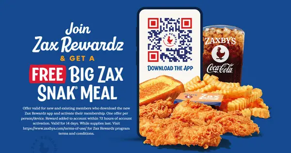 Zaxby's FREE Birthday Meals Reward