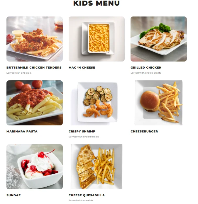 kids menu