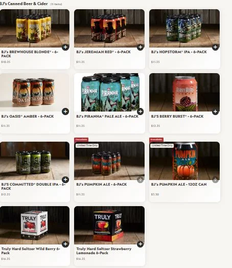 BJ’s Canned Beer & Cider