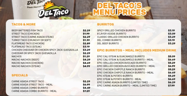 Del Taco Menu & Prices In USA