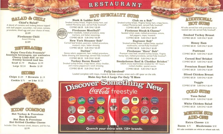 Firehouse Sub Menu Prices In USA