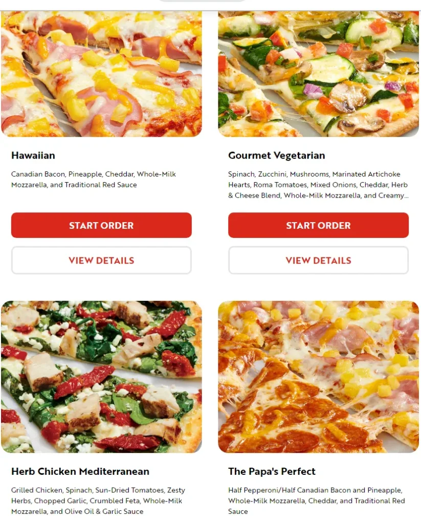 Papa Murphy's Classics and Specials Pizza