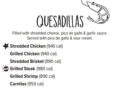 Quesadillas fuzzy taco shop