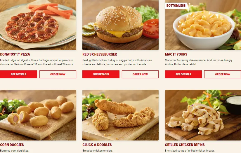 Red Robin Kids meal Menu