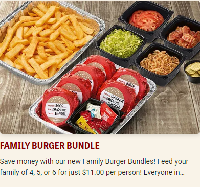 Red Robin family burger Bundles