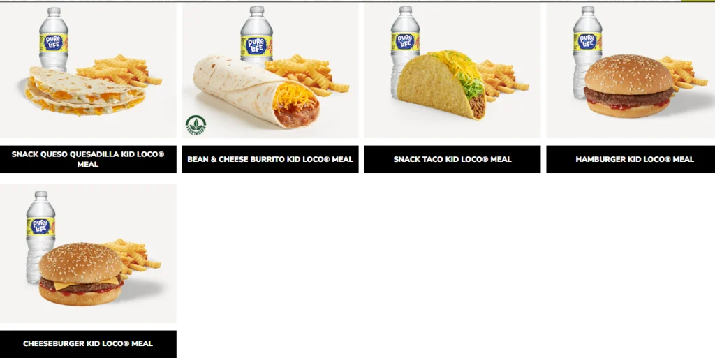 del taco Kid Loco® Meals