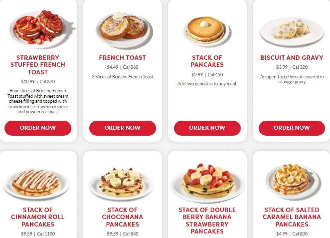 denny's sides menu USA